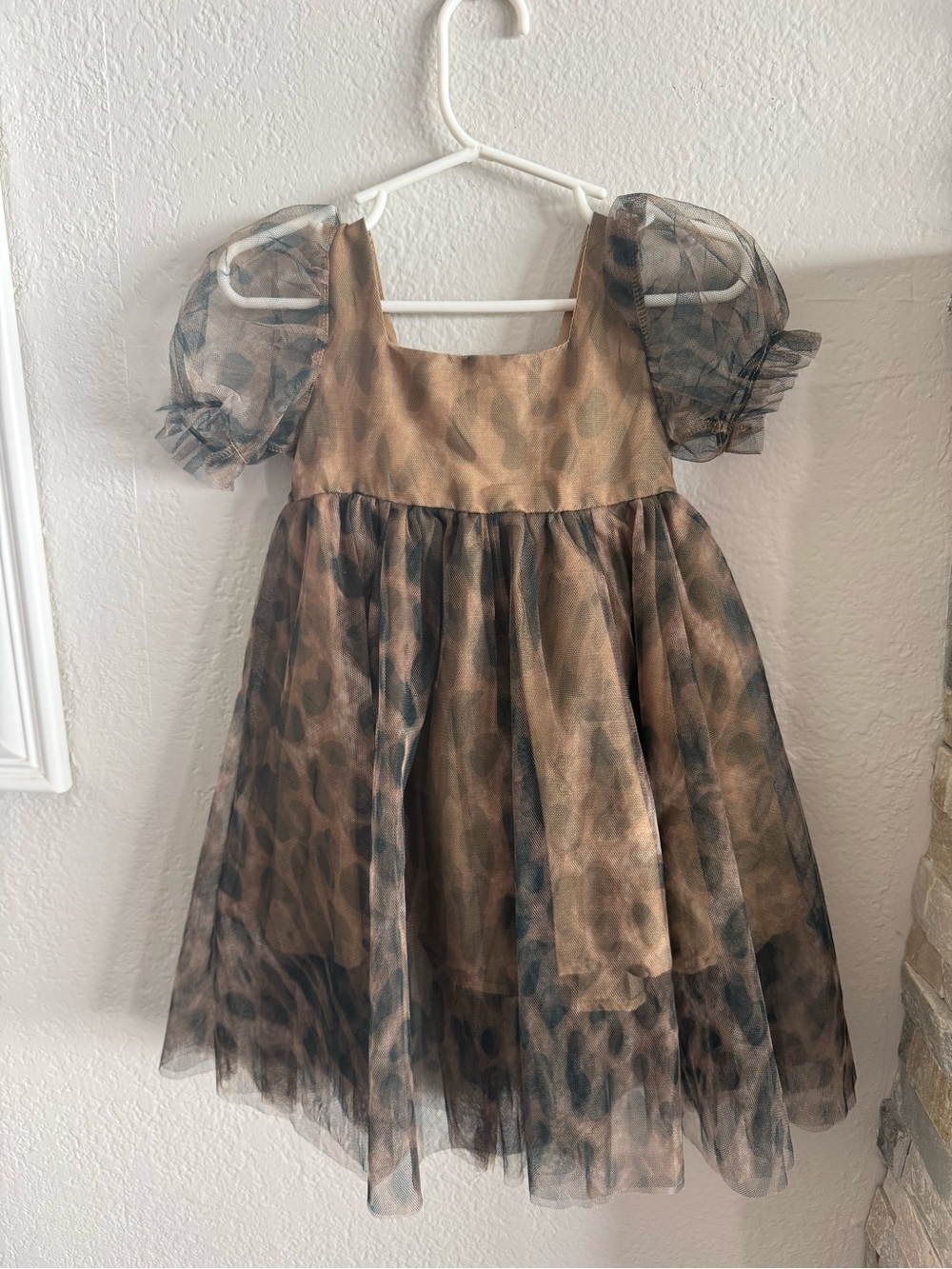 Girls Brown Leopard Print Tulle Costume Dress size 2T